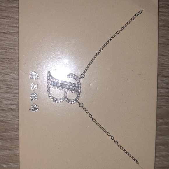 ✨Sparkly Silver “B” Necklace ✨ - Picture 2 of 4